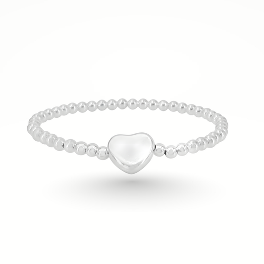 Beaded Heart Stacking Bracelet