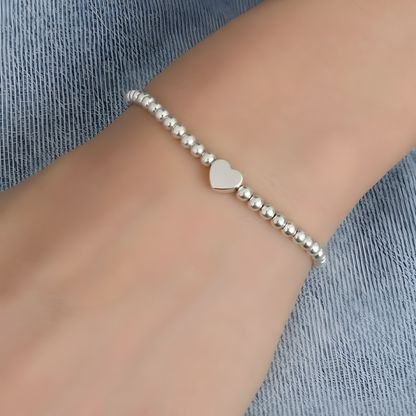 Beaded Heart Stacking Bracelet